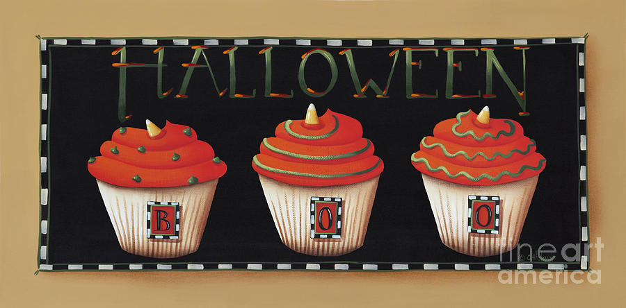 Halloween Cupcakes Painting by Catherine Holman
