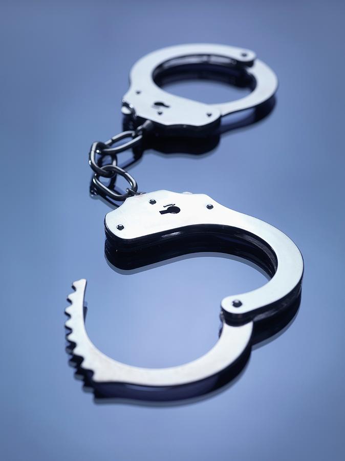 Handcuff Photograph - Handcuffs #1 by Tek Image/science Photo Library