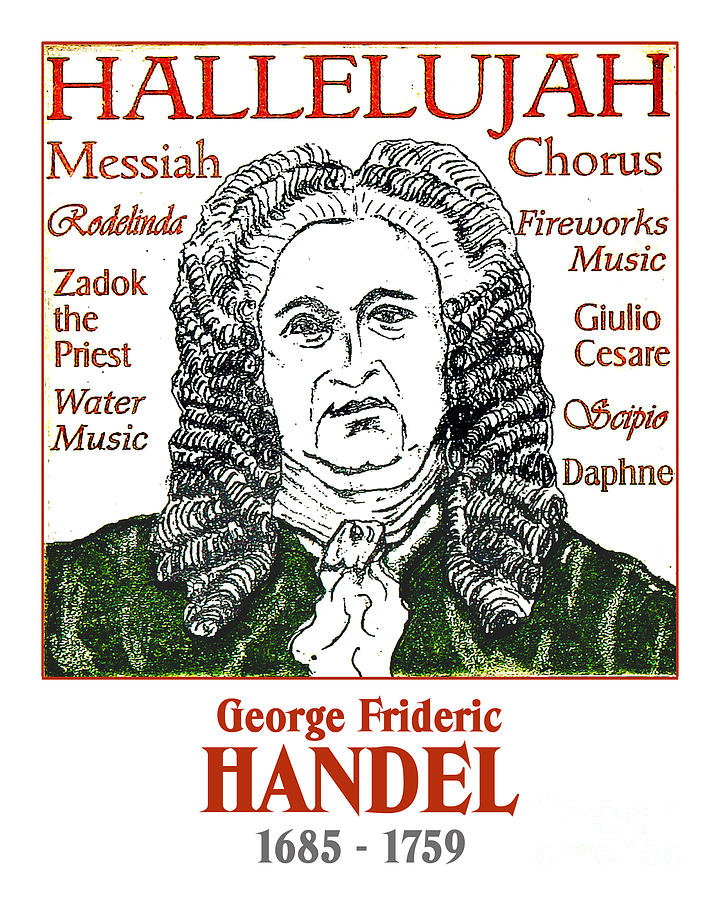 Handel portrait #1 Drawing by Paul Helm