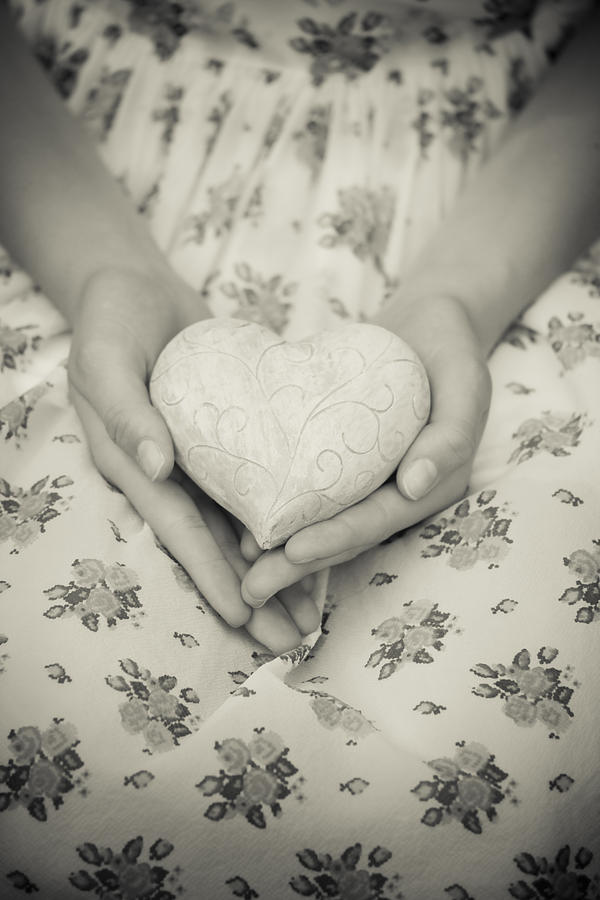 Hands holding a heart #2 Photograph by Maria Heyens
