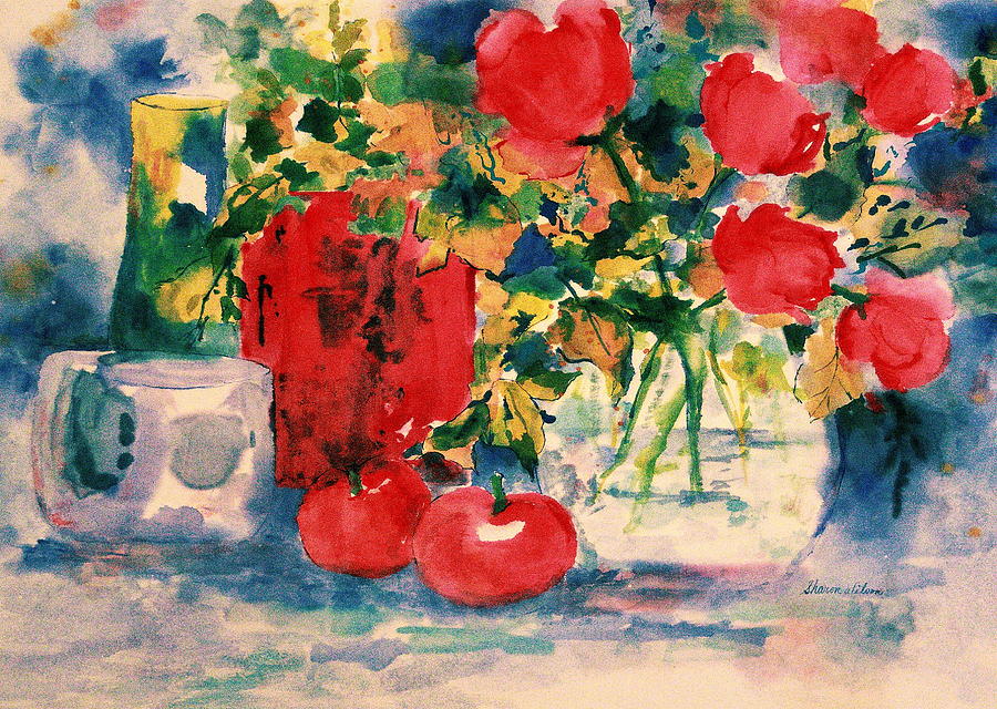 Tomato Painting - Happiness #1 by Sharon K Wilson 