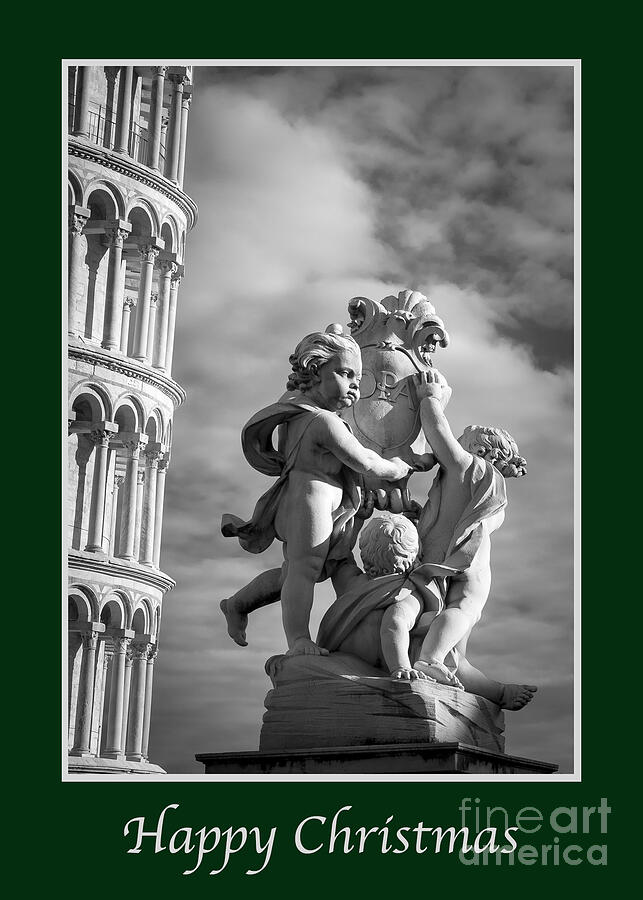 Holiday Photograph - Happy Christmas with Fountain of Angels #2 by Prints of Italy