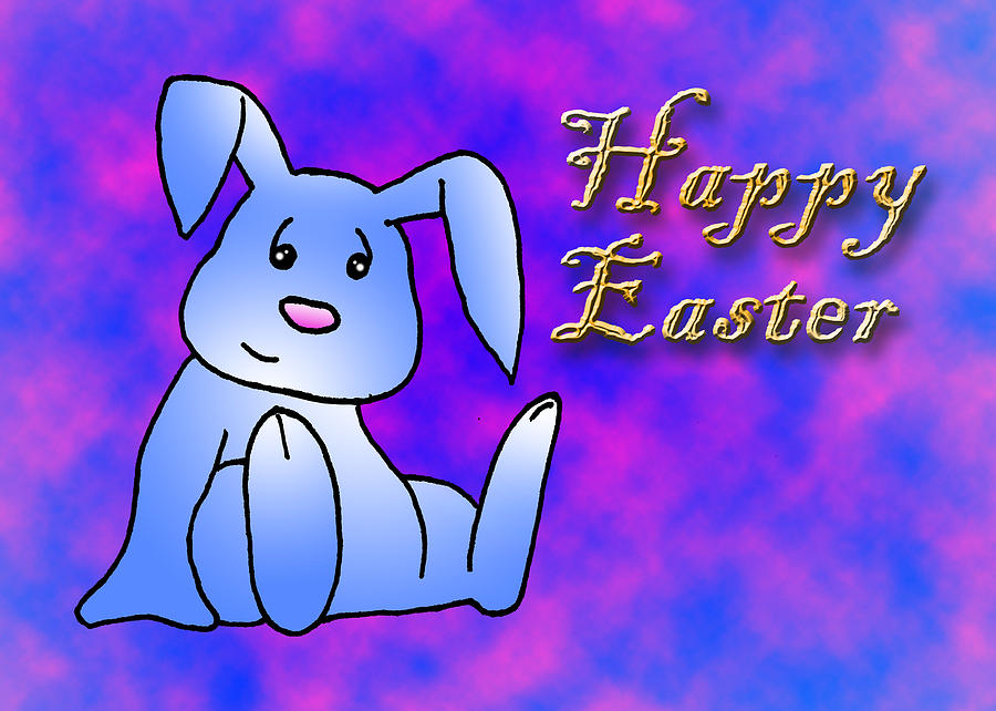 Nature Digital Art - Happy Easter Bunny #1 by Jeanette K