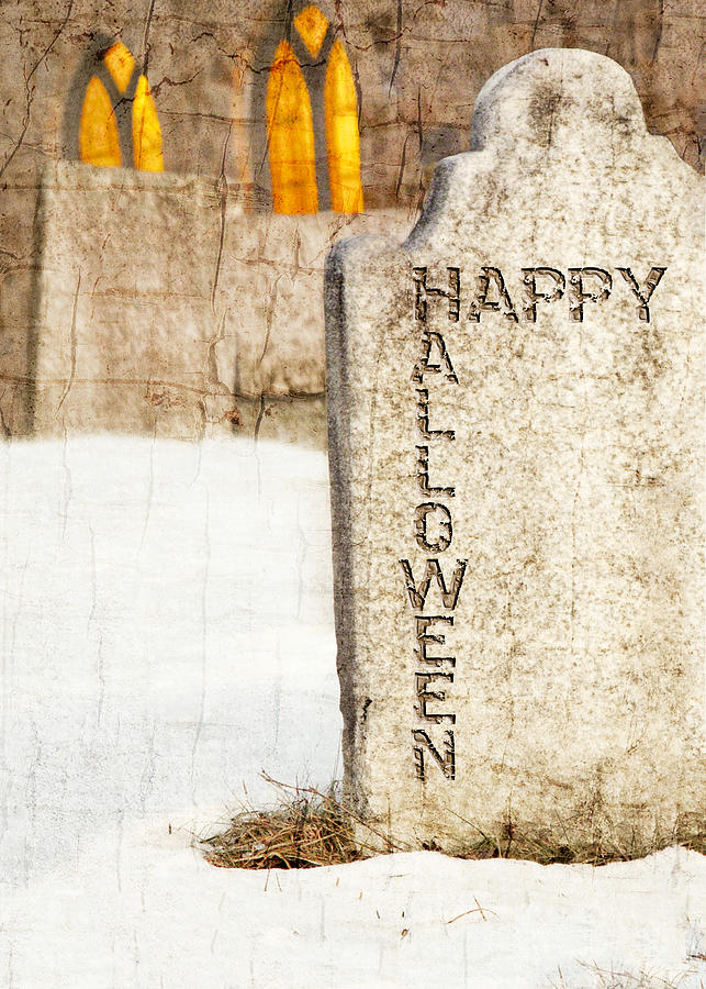 Happy Halloween grunge graveyard Photograph by Marianne Campolongo