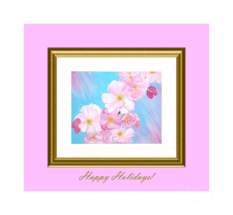 Happy Holidays. Cherry Blossom. #1 Digital Art by Oksana Semenchenko