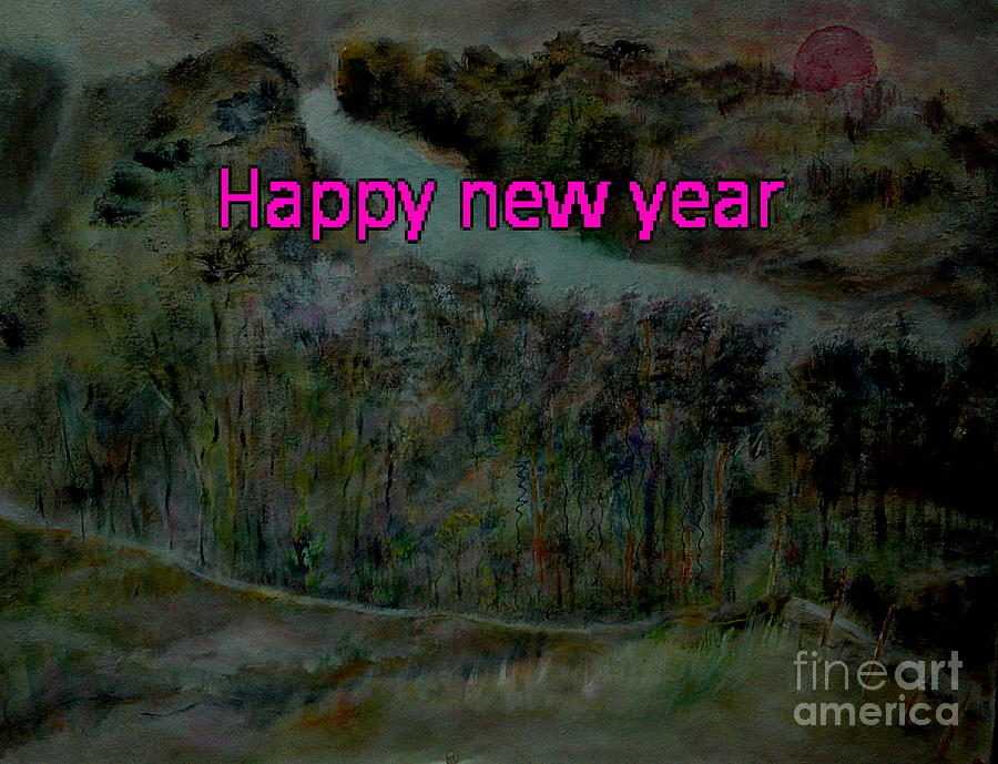 Happy New Year #1 Painting by Subrata Bose