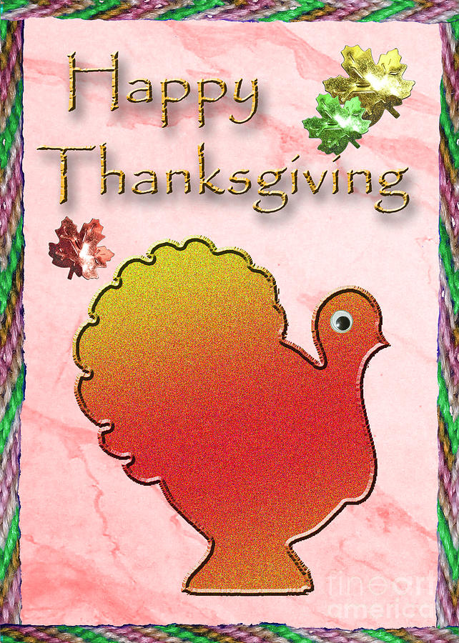 Thanksgiving Digital Art - Happy Thanksgiving Turkey  #1 by Jeanette K