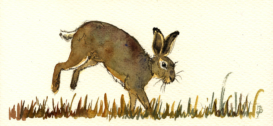 Wildlife Painting - Hare #1 by Juan  Bosco