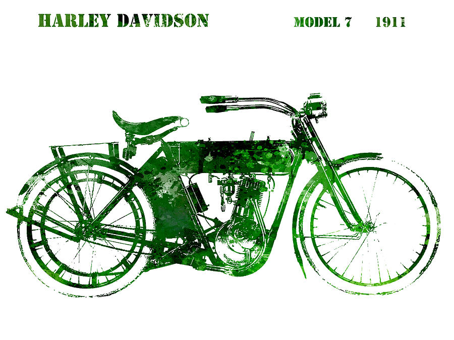 Harley Davidson Model 7 1911 #2 Digital Art by Patricia Lintner