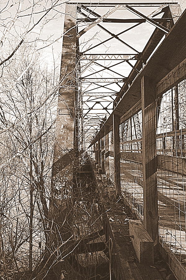 Bridge Photograph - Harry Easterling Bridge Peak SC Sepia by Lisa Wooten