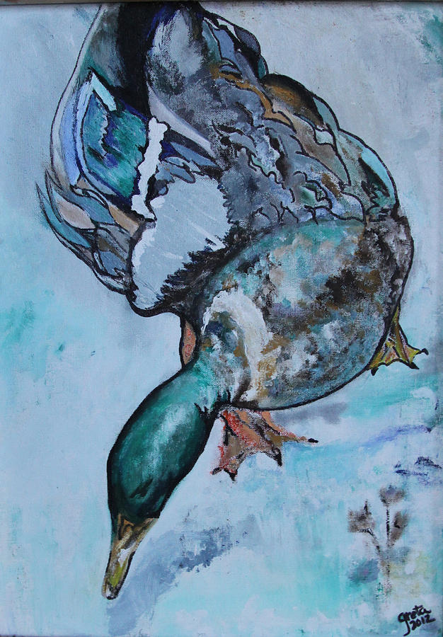 Duck Painting - Harry #1 by Greta Redzko
