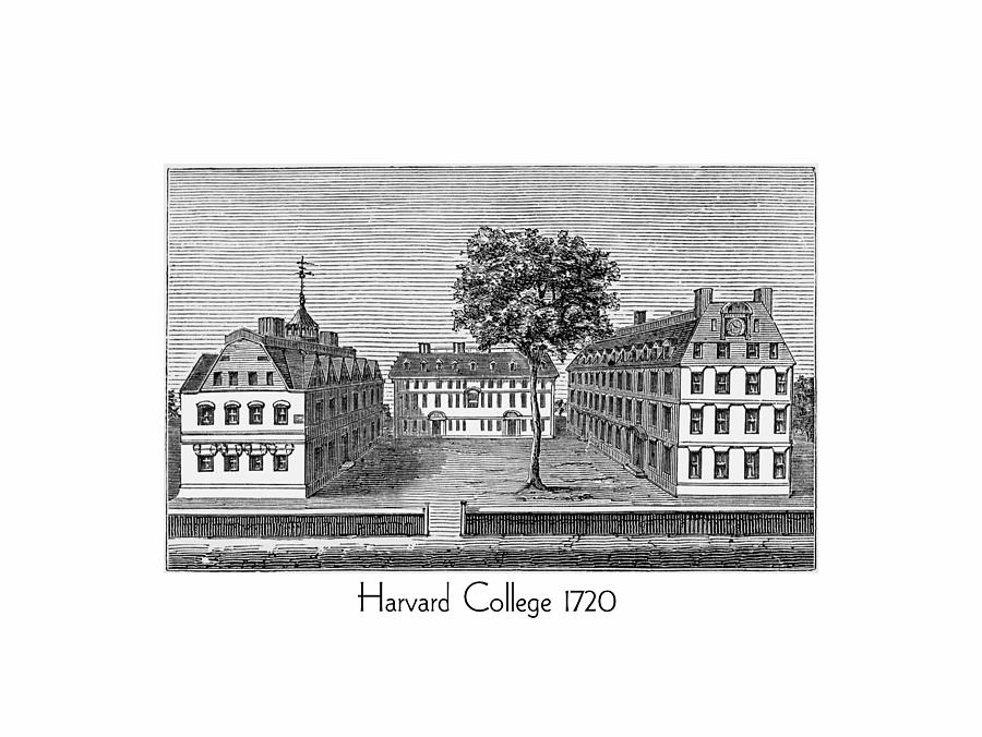Harvard College - 1720 #1 Digital Art by John Madison