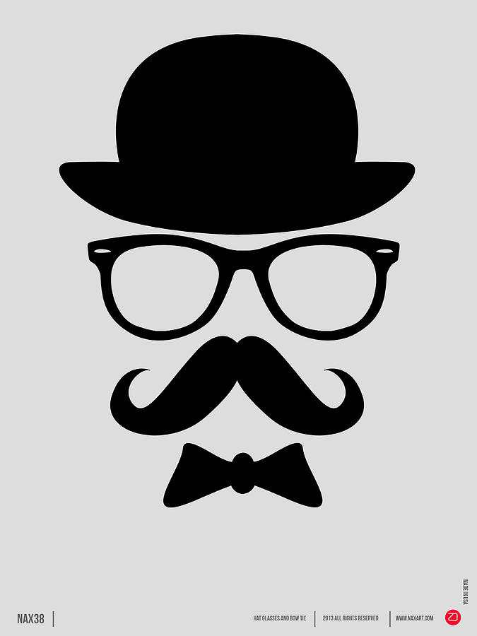 Hats Glasses And Mustache Poster 2 Digital Art By Naxart Studio