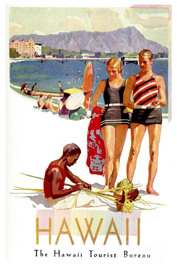 Travel Poster Drawing - Hawaii Vintage Travel Poster #3 by Jon Neidert