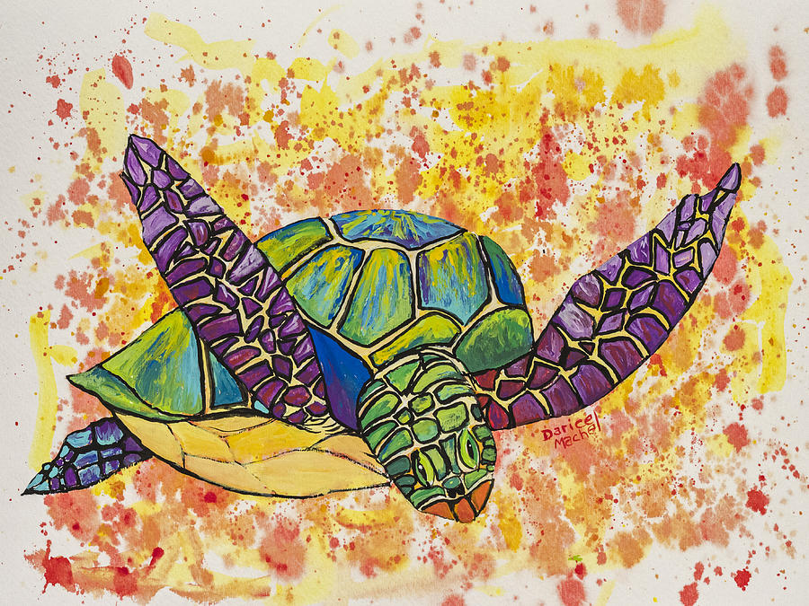 Hawaiian Sea Turtle  #1 Painting by Darice Machel McGuire