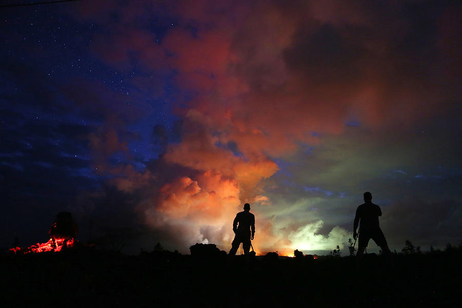Hawaii Volcanoes National Park Photograph - Hawaiis Kilauea Volcano Erupts Forcing #1 by Mario Tama