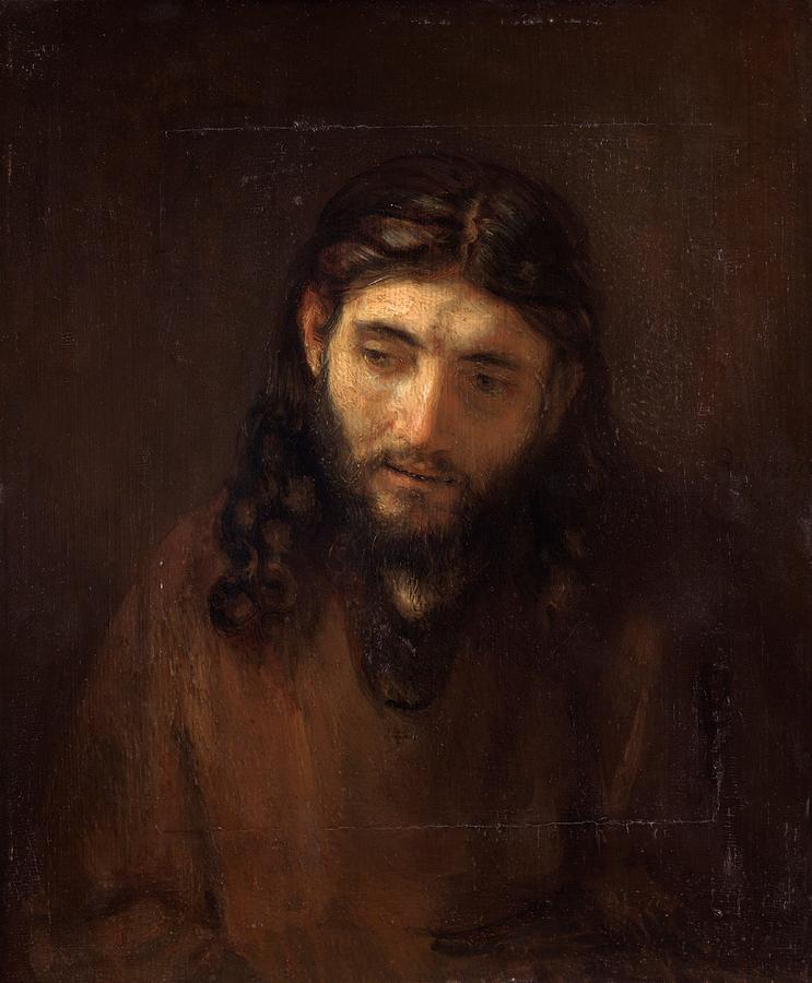 Head of Christ #1 Painting by Rembrandt van Rijn