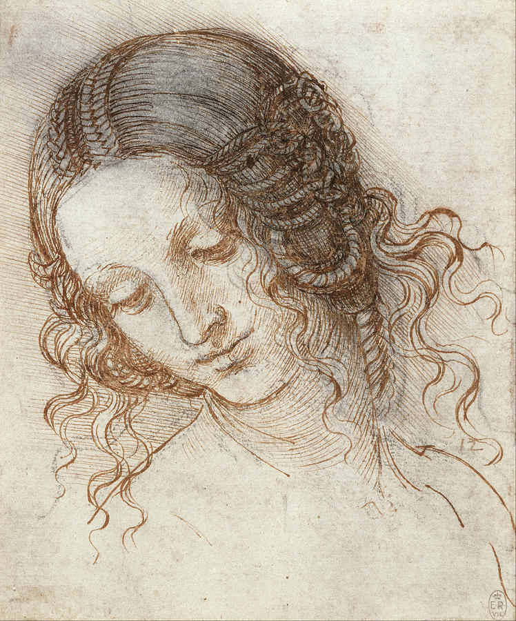 Head of Leda #2 Painting by Leonardo Da Vinci