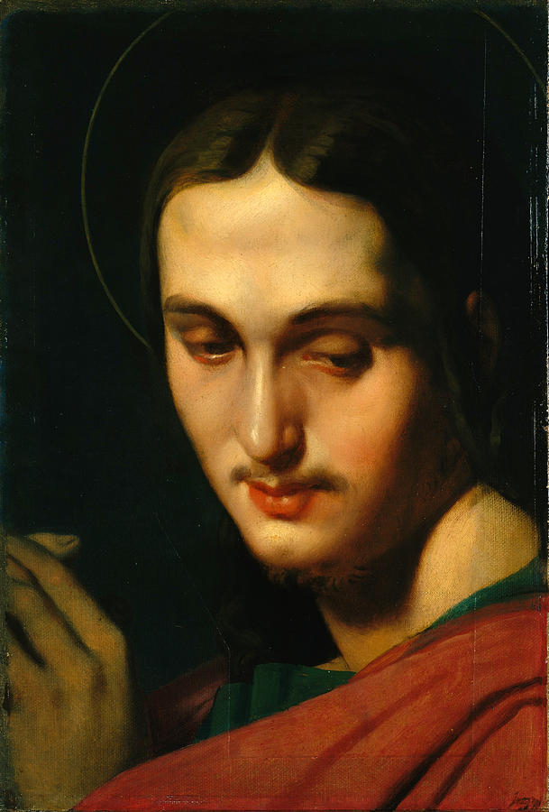 Head of Saint John the Evangelist #5 Painting by Jean-Auguste-Dominique Ingres