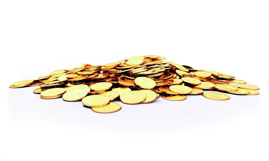 Coin Photograph - Heap Of Golden Coins #1 by Sebastian Kaulitzki