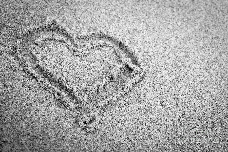 Heart shape on sand #1 Photograph by Michal Bednarek