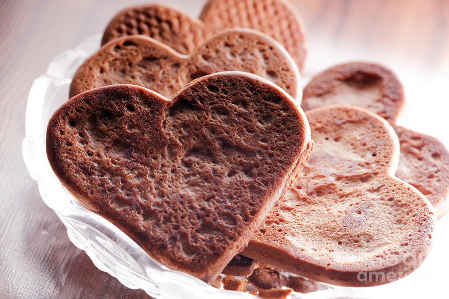 Cookie Photograph - Heart shaped gingerbread cookies #1 by Michal Bednarek