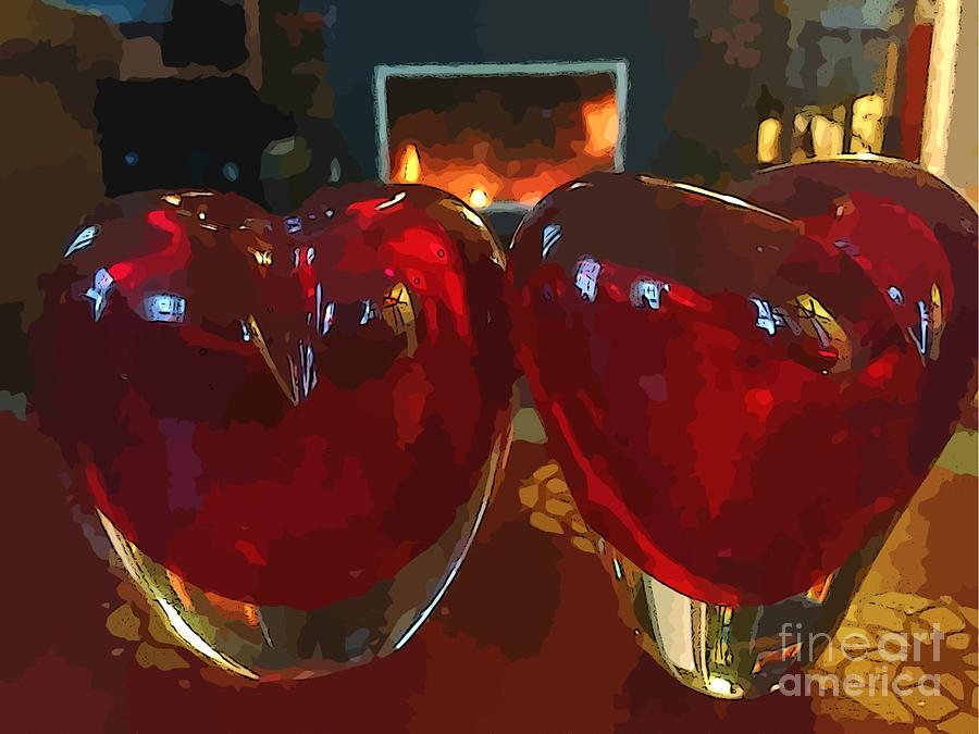 Valentine Digital Art - Hearts Afire #1 by Anne Sterling