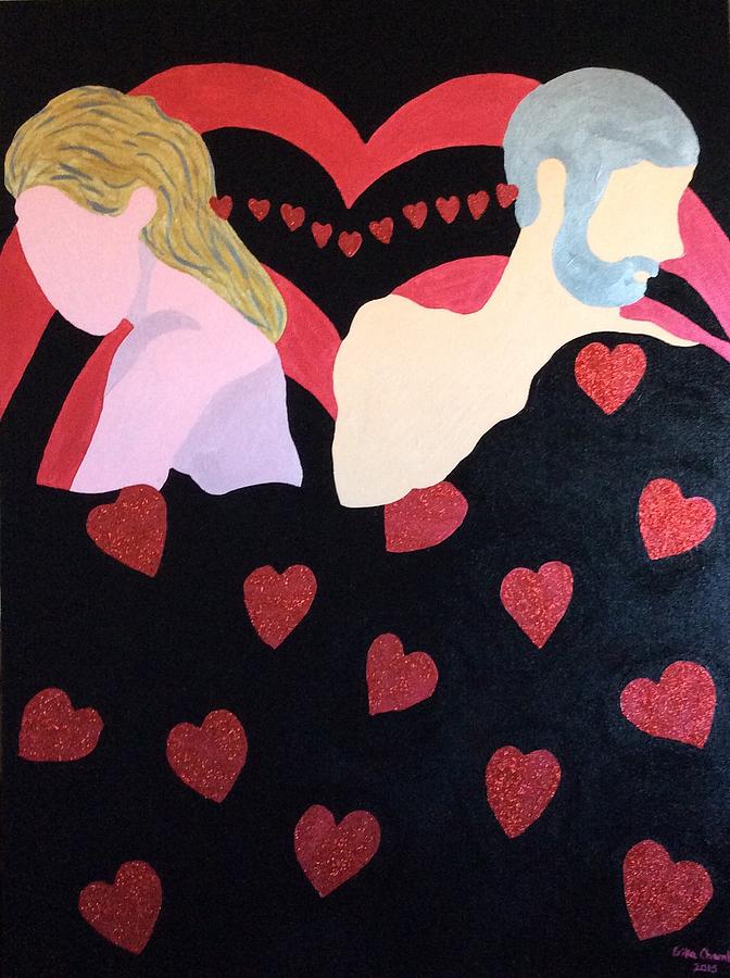 Hearts #1 Painting by Erika Jean Chamberlin
