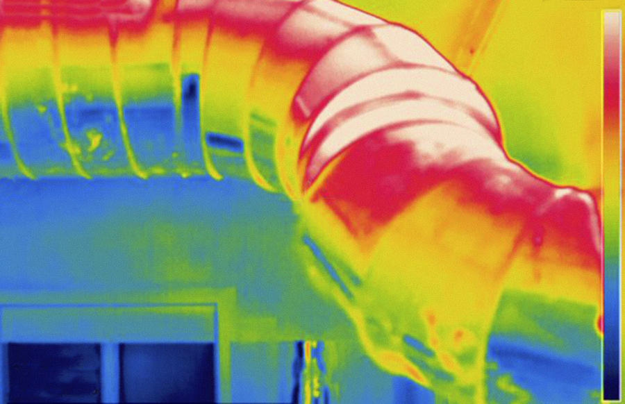 Heating Duct In Use, Thermogram #1 Photograph by Science Stock Photography