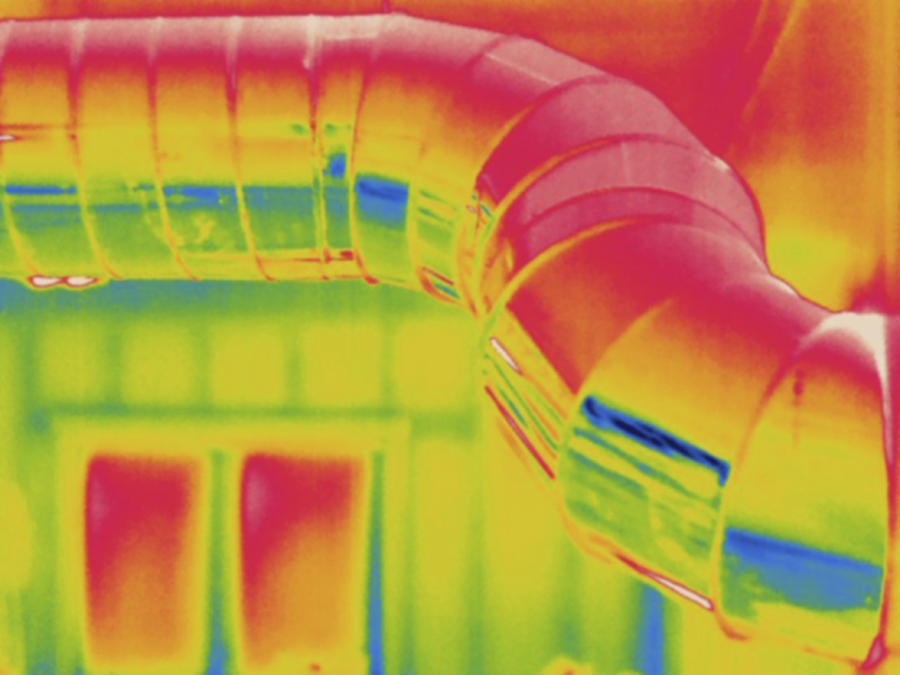 Heating Ducts, Thermogram #1 Photograph by Science Stock Photography