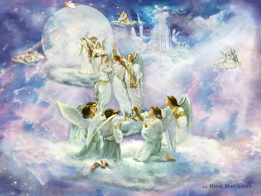 Angels Digital Art - Heaven #1 by Hina Mehboob