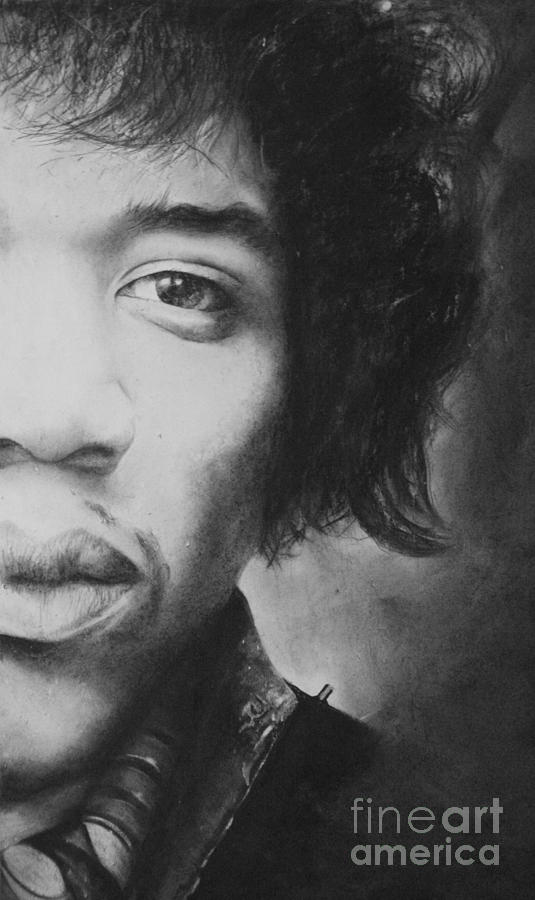 Music Drawing - Hendrix by Adrian Pickett