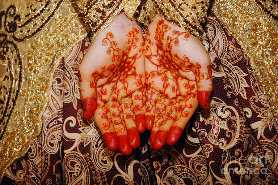 Henna On Hands Of Indonesian Wedding Bride Photograph