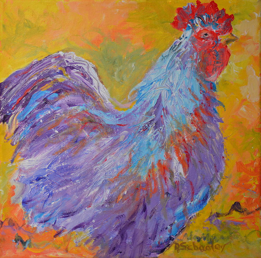 Chicken Painting - Henry by Deborah  Schooley
