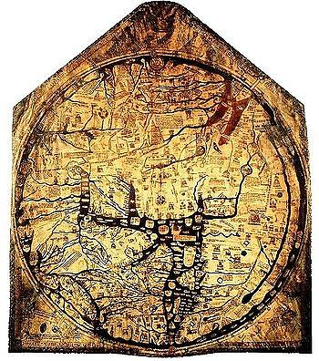 Hereford Mappa Mundi 1300 UPSZED Drawing by L Brown