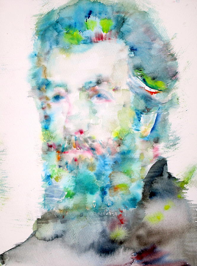 Portrait Painting - HERMAN MELVILLE - watercolor portrait #1 by Fabrizio Cassetta