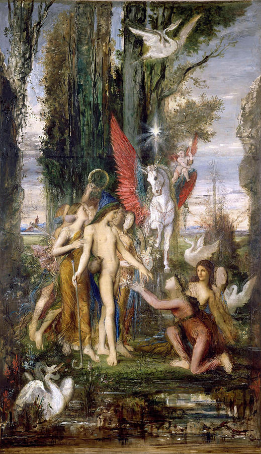 Hesiod and the Muses Painting by Gustave Moreau