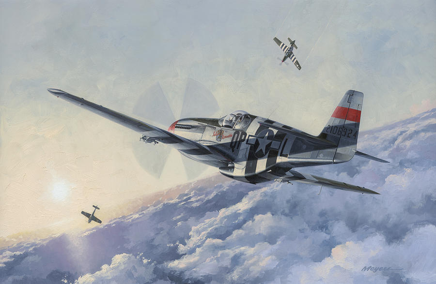 4th Fighter Group Painting - High Angle Snapshot #1 by Wade Meyers