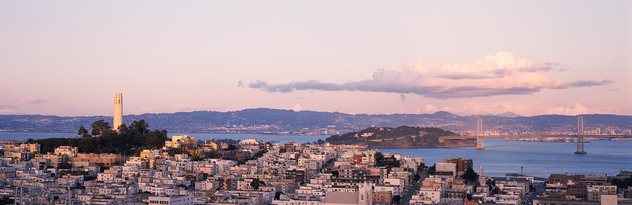 San Francisco Photograph - High Angle View Of A City, Coit Tower #1 by Panoramic Images