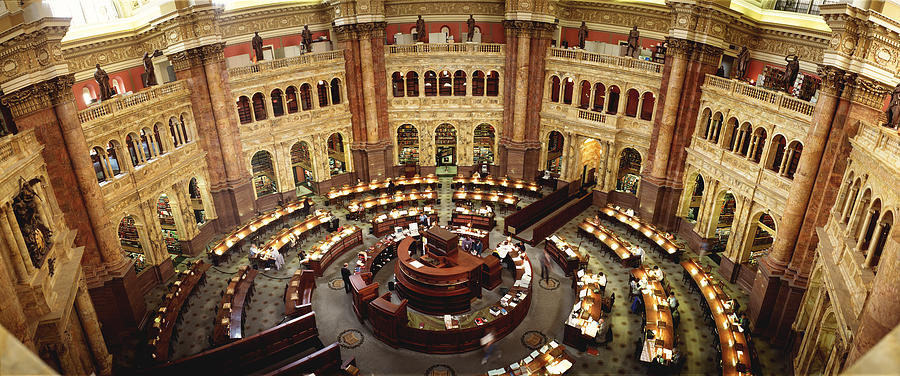High Angle View Of A Library Reading #1 Photograph by Panoramic Images