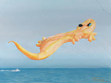 Beach Painting - High Flying Gecko #2 by Carol Thompson