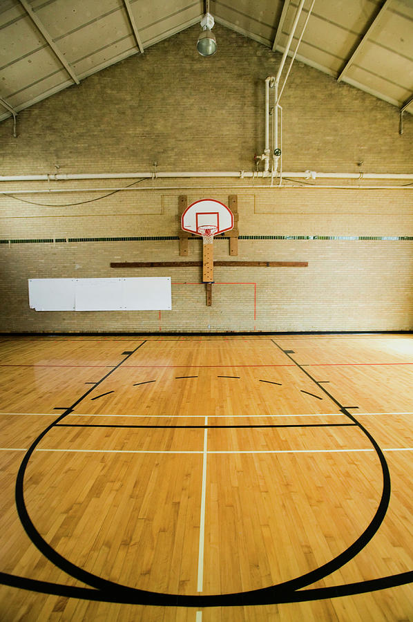 High School Basketball Court And Head #1 Photograph by Panoramic Images