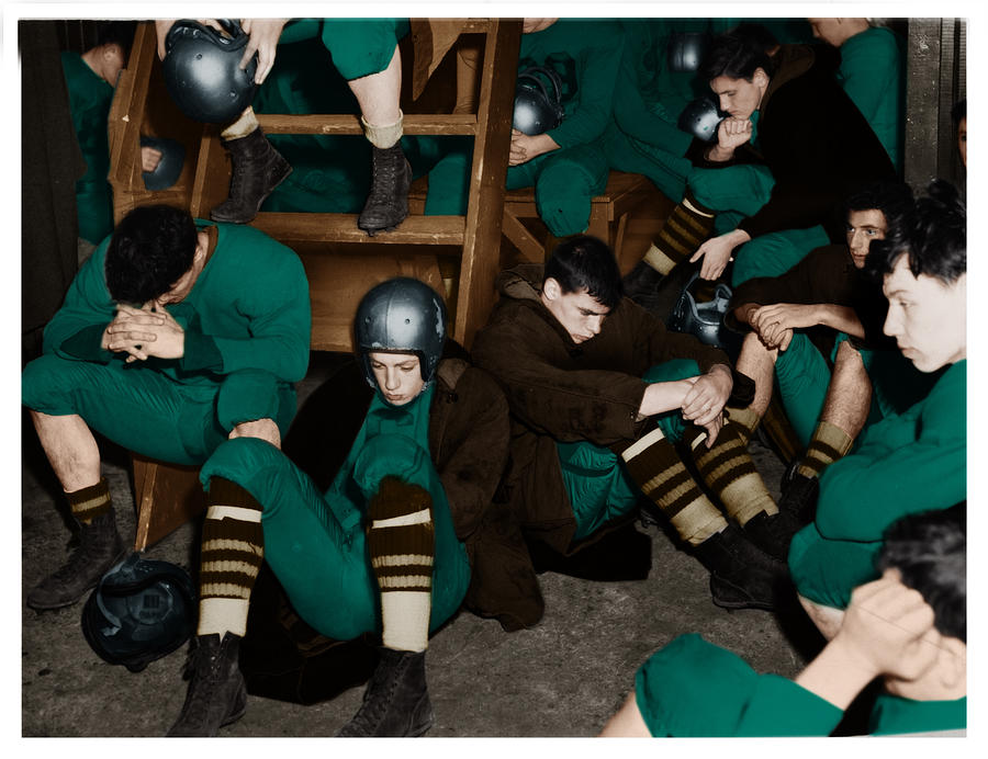 High school locker room gloom by Walter Albertin #1 Photograph by Celestial Images