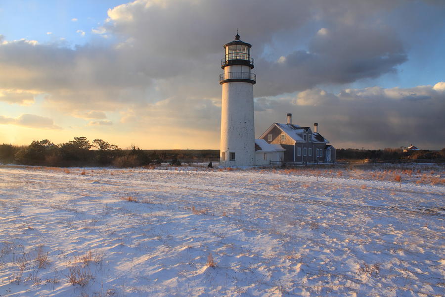 Highland Lighthouse Winter Sunset Photograph
