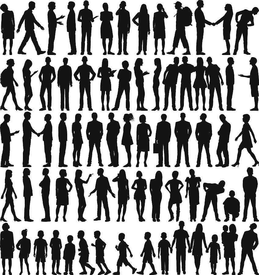 Highly Detailed People Silhouettes #1 Drawing by Leontura