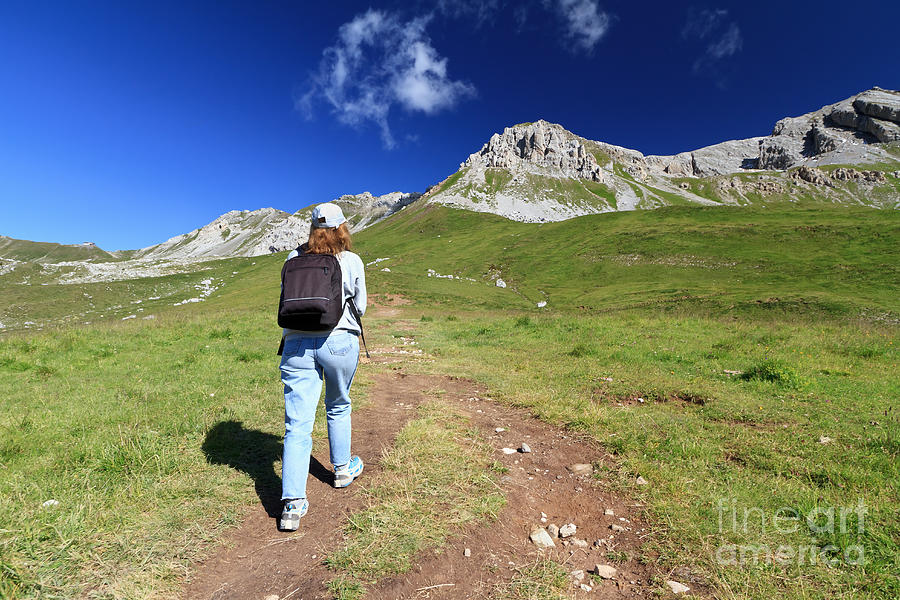 hiker in Dolomites #1 Photograph by Antonio Scarpi