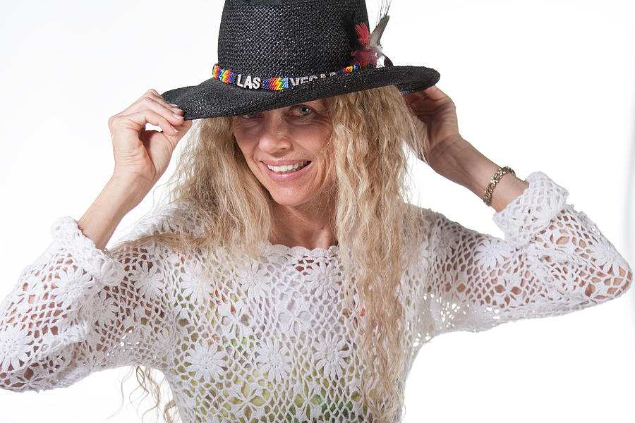 Flowers Still Life Photograph - Hippie Female With Las Vegas Hat #1 by Gunter Nezhoda