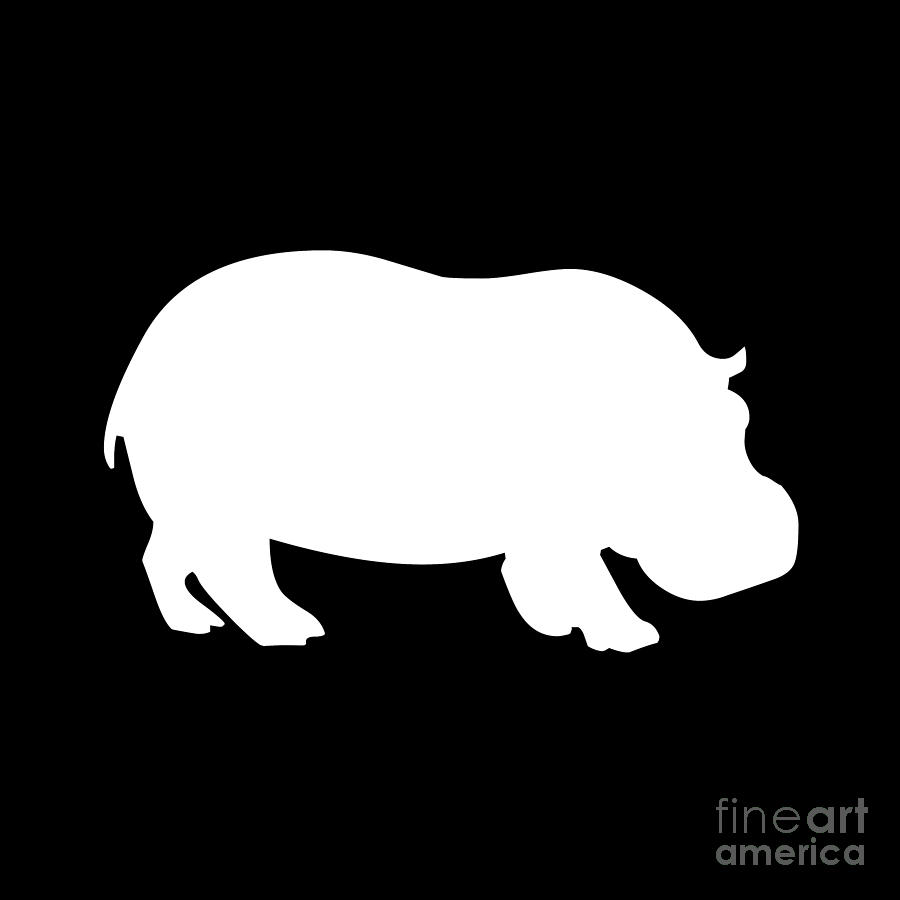 Hippo In Black And White Digital Art By Jackie Farnsworth Fine Art