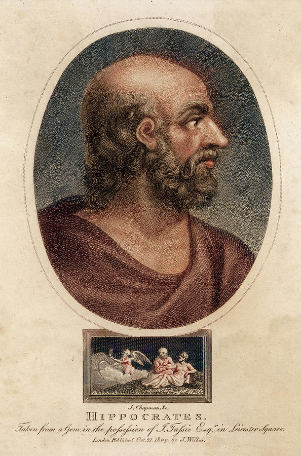 Greek Drawing - Hippocrates  Greek Medical        Date #1 by Mary Evans Picture Library