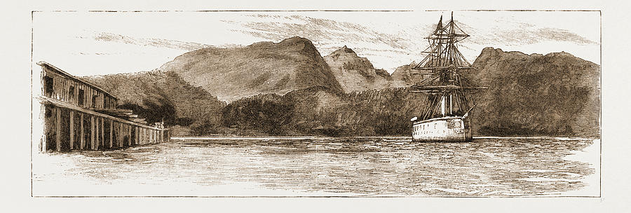 Vintage Drawing - H.m.s. Comus At Burrard Inlet, The Present Terminus #1 by Litz Collection